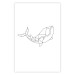 Poster Big Fish - abstract fish line art on contrasting white background 128071