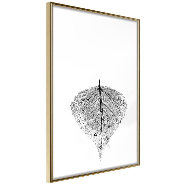 Wall Poster Macro Leaf - black and white leaf texture on a plain white background 129771 additionalImage 12