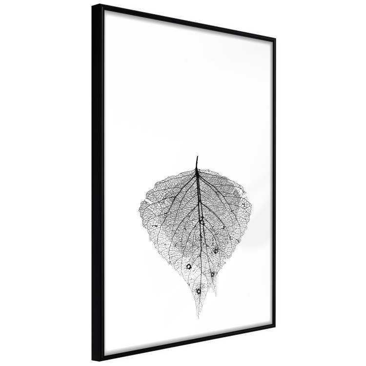 Wall Poster Macro Leaf - black and white leaf texture on a plain white background 129771 additionalImage 11