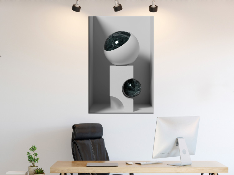 Canvas Art Print Glass Eye (1-piece) Vertical - futuristic industrial spheres 129871 additionalImage 3