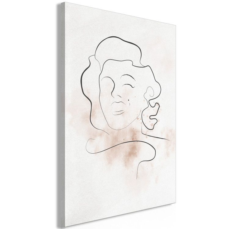 Canvas Art Print Face of Marylin Monroe - linear abstraction with face of a woman 134171 additionalImage 2