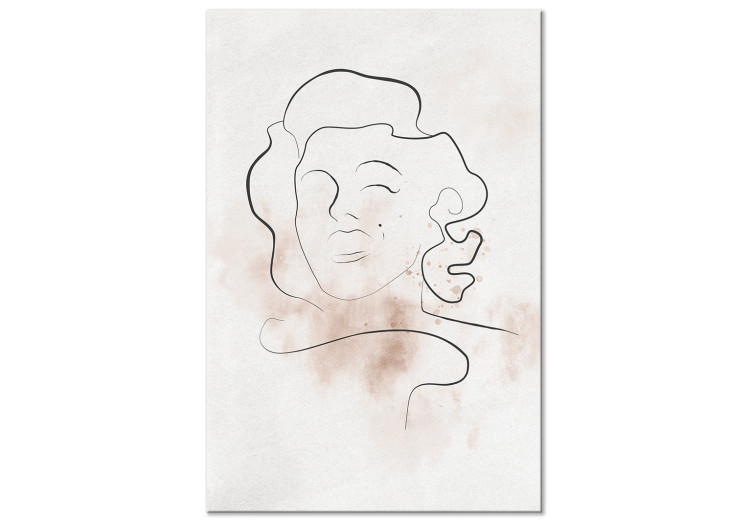 Canvas Art Print Face of Marylin Monroe - linear abstraction with face of a woman 134171