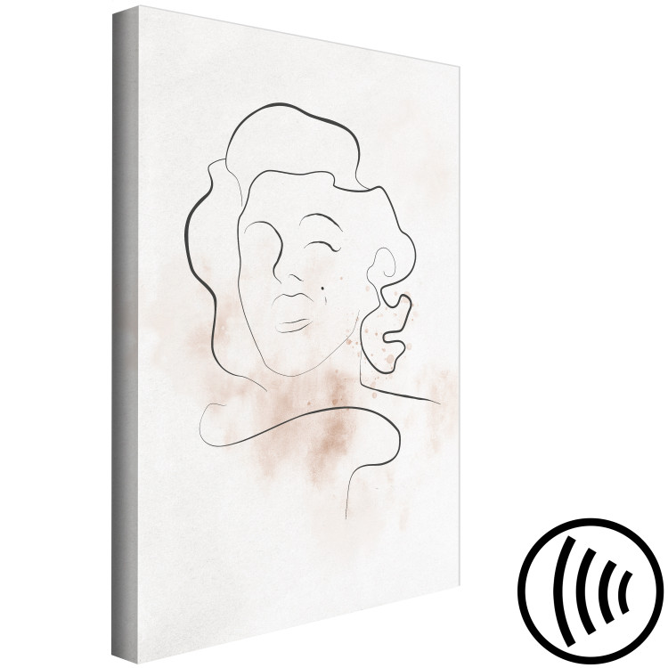 Canvas Art Print Face of Marylin Monroe - linear abstraction with face of a woman 134171 additionalImage 6