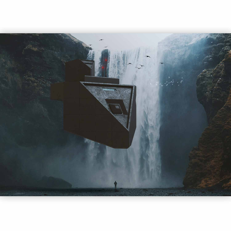 Photo Wallpaper Waterfall with a ship - landscape with waterfall and element of fantasy 134671 additionalImage 1