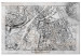 Canvas Art Print Map of Copenhagen - Plan of the Denmark Capital in black and white 135171
