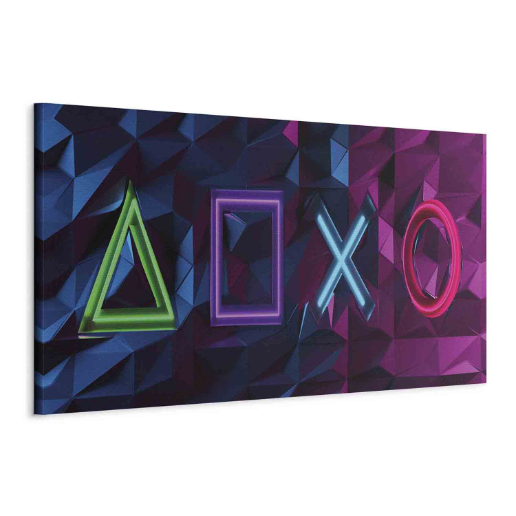 Canvas Art Print Facade of Symbols (1-piece) Narrow - abstract colorful figures 135471 additionalImage 2