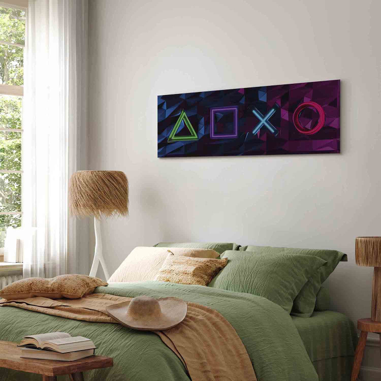 Canvas Art Print Facade of Symbols (1-piece) Narrow - abstract colorful figures 135471 additionalImage 10