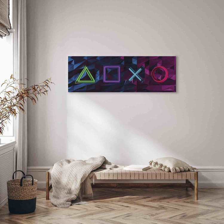 Canvas Art Print Facade of Symbols (1-piece) Narrow - abstract colorful figures 135471 additionalImage 3