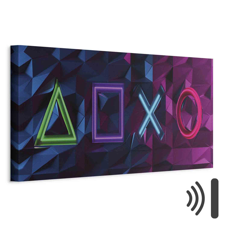 Canvas Art Print Facade of Symbols (1-piece) Narrow - abstract colorful figures 135471 additionalImage 8