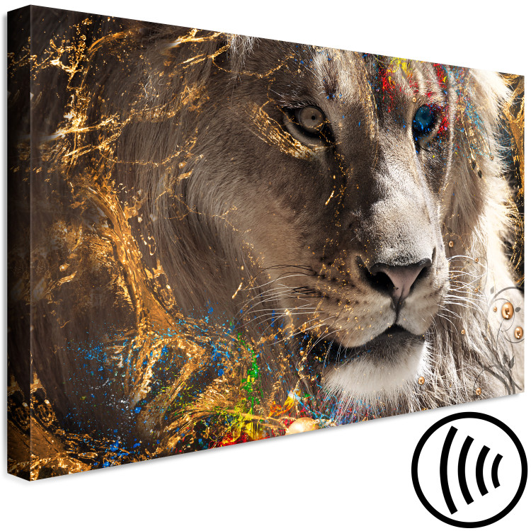 Canvas Mustafa (1-piece) Wide - exotic lion with golden accents 135971 additionalImage 6