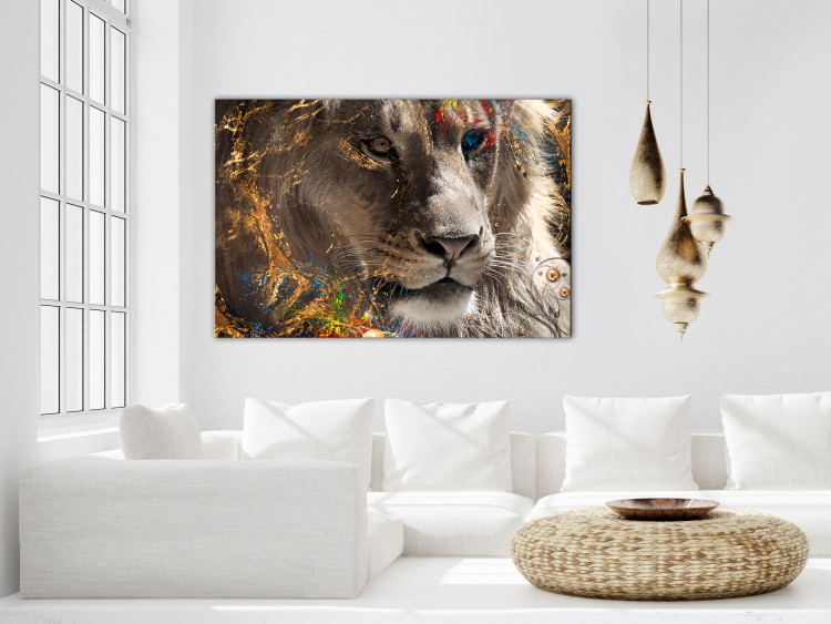 Canvas Mustafa (1-piece) Wide - exotic lion with golden accents 135971 additionalImage 3