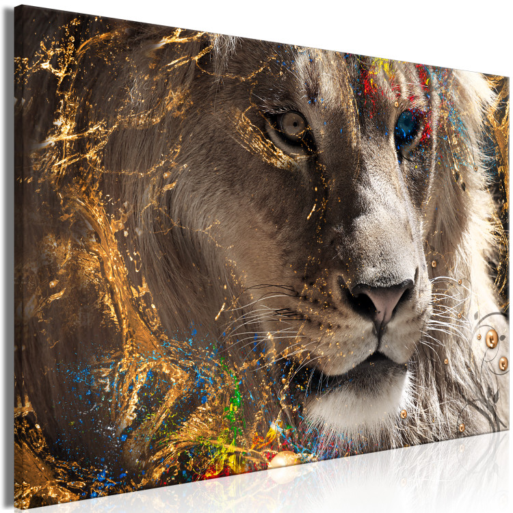 Canvas Mustafa (1-piece) Wide - exotic lion with golden accents 135971 additionalImage 2