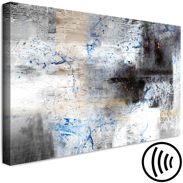 Canvas Print Frost on Windows (1-piece) Wide - abstract gray texture 137871 additionalImage 6