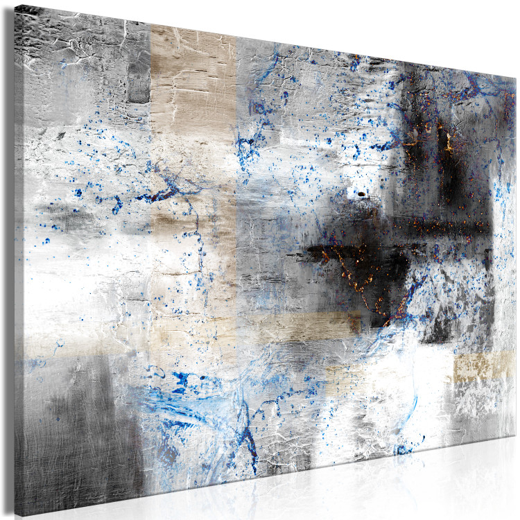 Canvas Print Frost on Windows (1-piece) Wide - abstract gray texture 137871 additionalImage 2