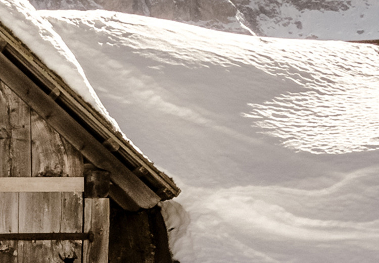 Wall Poster Winter in the Dolomites - small wooden cottage in the mountains covered in snow 137971 additionalImage 7