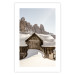 Wall Poster Winter in the Dolomites - small wooden cottage in the mountains covered in snow 137971 additionalThumb 11