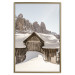 Wall Poster Winter in the Dolomites - small wooden cottage in the mountains covered in snow 137971 additionalThumb 11