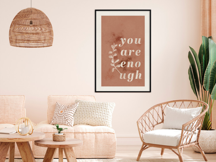 Wall Poster You Are Enough - white English texts on a red textured background 138871 additionalImage 15