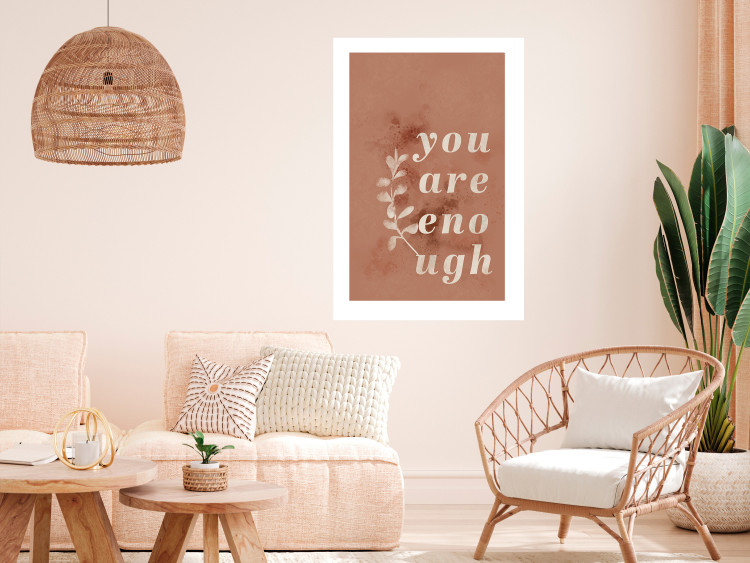 Wall Poster You Are Enough - white English texts on a red textured background 138871 additionalImage 23