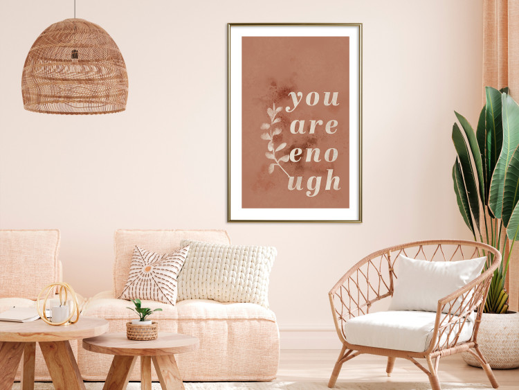 Wall Poster You Are Enough - white English texts on a red textured background 138871 additionalImage 9