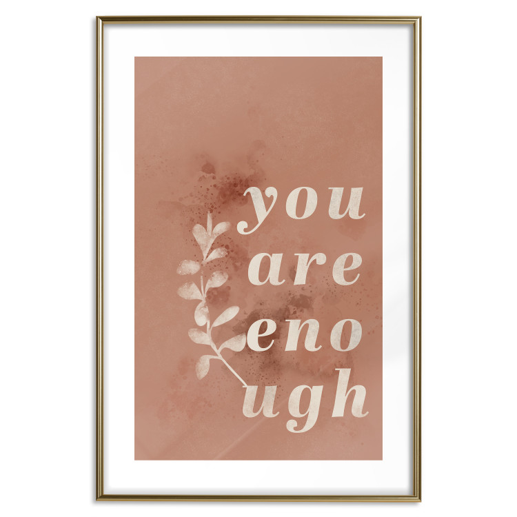 Wall Poster You Are Enough - white English texts on a red textured background 138871 additionalImage 17