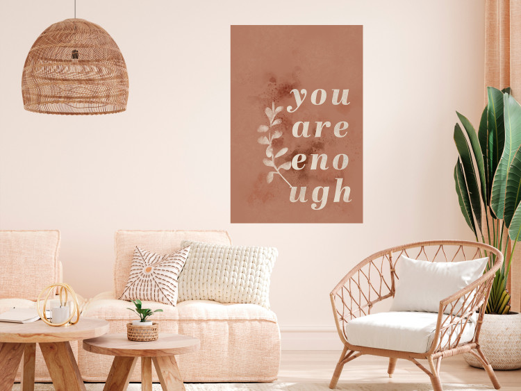 Wall Poster You Are Enough - white English texts on a red textured background 138871 additionalImage 11