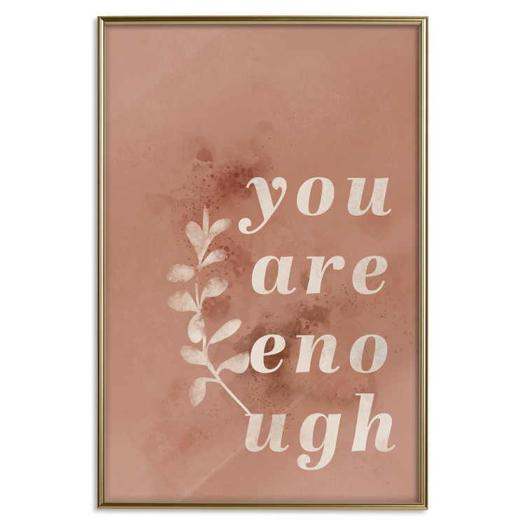 Wall Poster You Are Enough - white English texts on a red textured background 138871 additionalImage 16