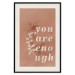 Wall Poster You Are Enough - white English texts on a red textured background 138871 additionalThumb 19