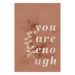 Wall Poster You Are Enough - white English texts on a red textured background 138871
