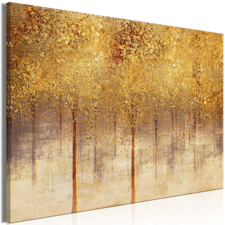 Canvas Print Golden Alley (1-piece) Wide - autumn trees in abstraction 142971 additionalImage 2