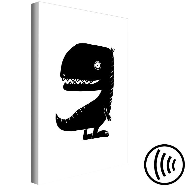 Canvas T-Rex Dinosaur (1-piece) Vertical - black and white drawing for children 143471 additionalImage 6