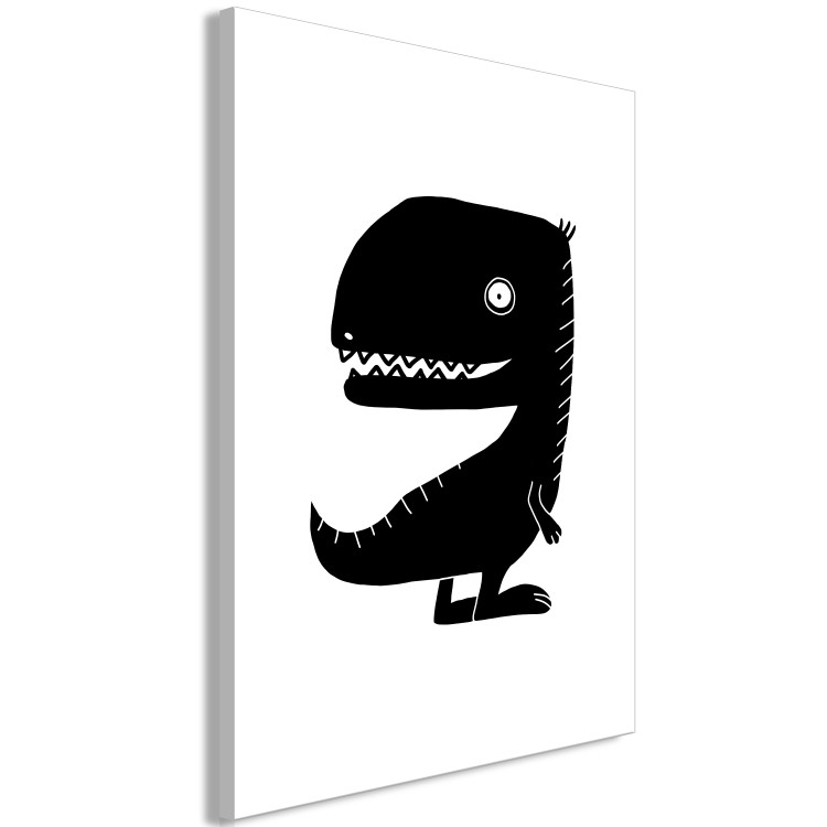 Canvas T-Rex Dinosaur (1-piece) Vertical - black and white drawing for children 143471 additionalImage 2