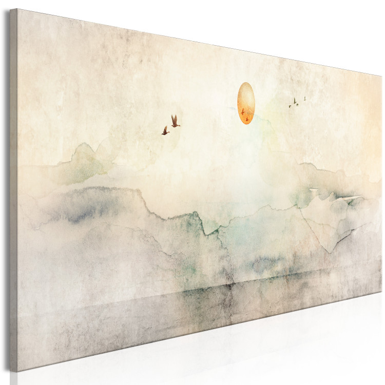 Canvas Print Silent Departure (1-piece) Narrow - landscape with flying birds 143571 additionalImage 2