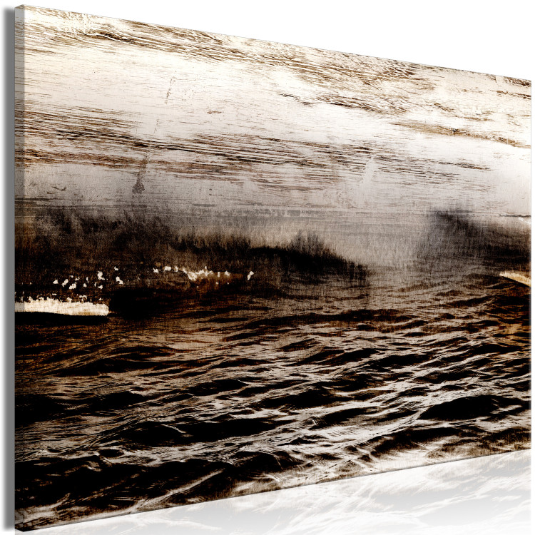 Canvas Print Seascape (1-piece) - sepia waves and bright sky 143871 additionalImage 2