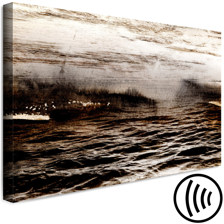 Canvas Print Seascape (1-piece) - sepia waves and bright sky 143871 additionalImage 6