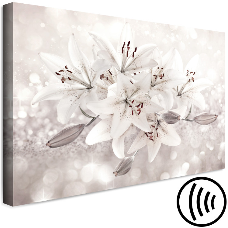 Canvas Art Print Blooming Lilies (1-piece) - beige flowers on a cream-white background 145271 additionalImage 6
