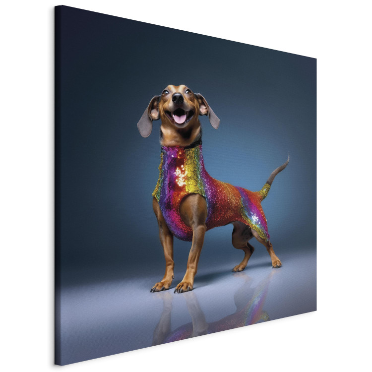Canvas AI Dachshund Dog - Smiling Animal in Colorful Disguise - Square 150271 additionalImage 2