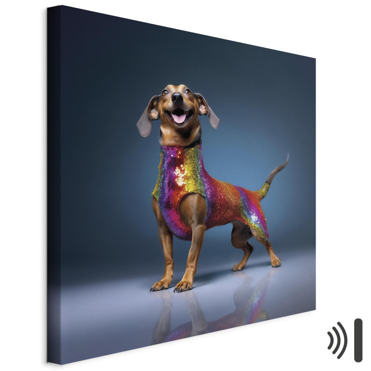 Canvas AI Dachshund Dog - Smiling Animal in Colorful Disguise - Square 150271 additionalImage 8