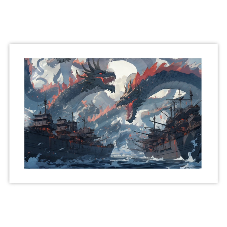 Wall Poster Monsters and Ships - Dragons and Warships During the Naval Battle 150671 additionalImage 15