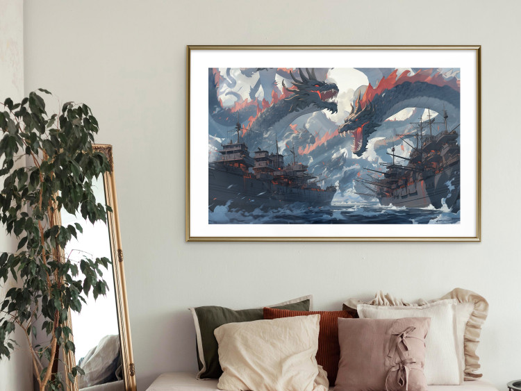 Wall Poster Monsters and Ships - Dragons and Warships During the Naval Battle 150671 additionalImage 12
