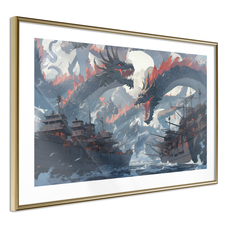Wall Poster Monsters and Ships - Dragons and Warships During the Naval Battle 150671 additionalImage 3