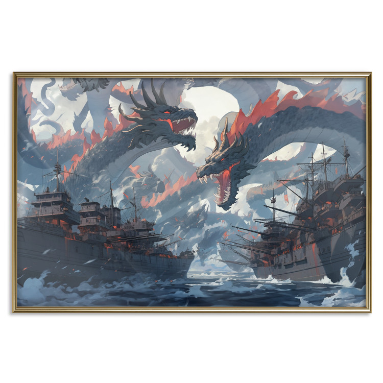 Wall Poster Monsters and Ships - Dragons and Warships During the Naval Battle 150671 additionalImage 9