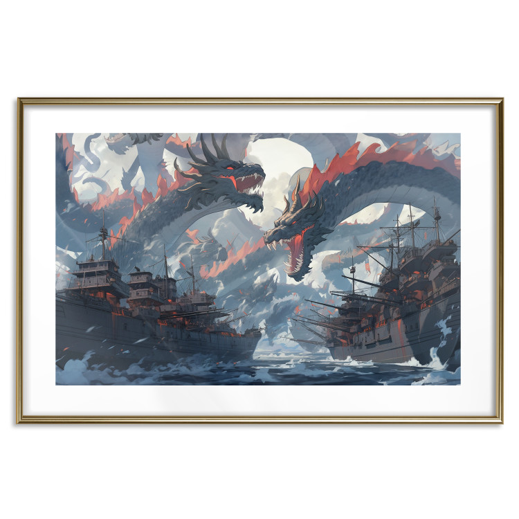 Wall Poster Monsters and Ships - Dragons and Warships During the Naval Battle 150671 additionalImage 16