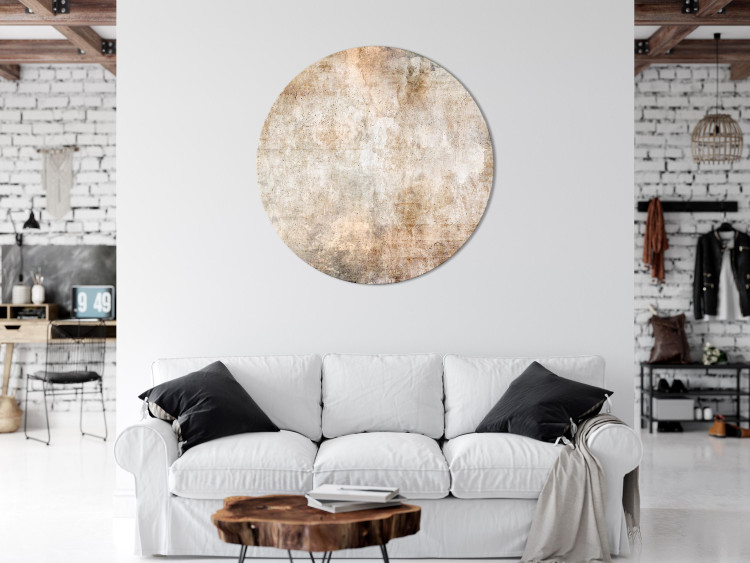 Round Canvas Rust Texture - An Abstraction in Shades of Pastel Browns 151471 additionalImage 2