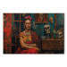 Canvas Print Frida Kahlo - Composition With the Painter Sitting in a Room With Skulls 152271
