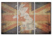 Canvas Print Map of Great Britain - triptych 55371