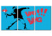 Canvas Art Print The best weapon - graffiti a la Banksy with a masked man 55471