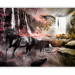 Wall Mural Black Beautiful Horse - fantasy at a stone waterfall in nature 59771 additionalThumb 1