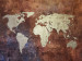 Photo Wallpaper Iron Continents - World Map in Bronze with Textured Continents 60071