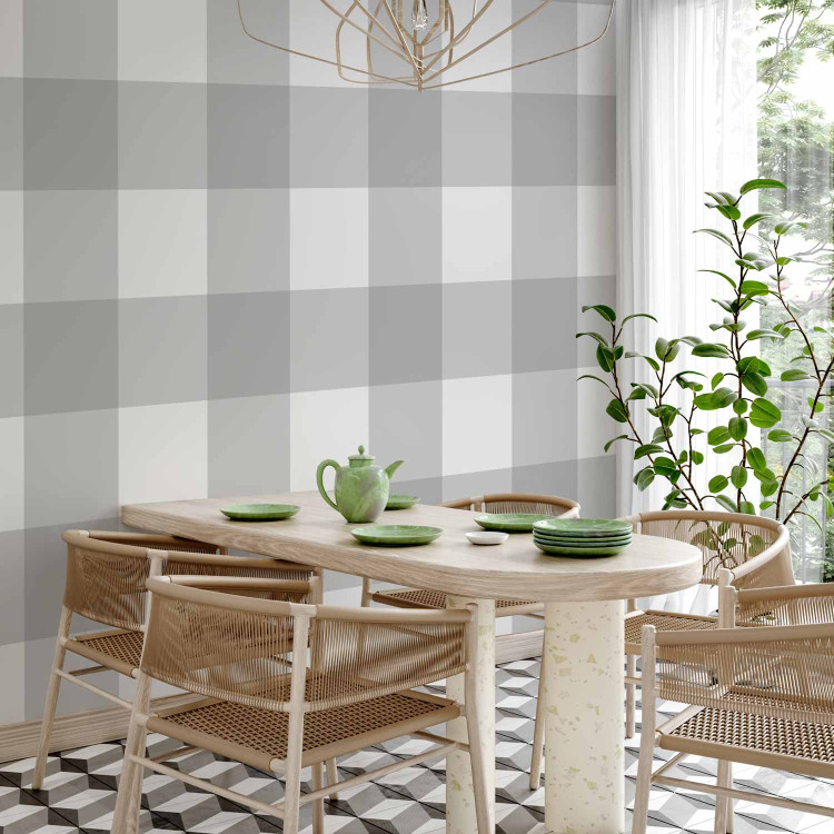 Modern Wallpaper Check Pattern: Grey 96971 additionalImage 5